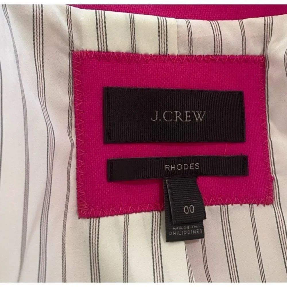 J.CREW Rhodes Wool Fuscia Pink Blazer Size 00 ~ New No Tags - Picture 8 of 9